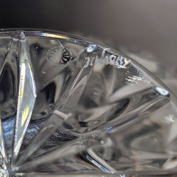 Galway Leah Crystal Rose Bowl Vase 6" Ireland Shamrock Lead Crystal handcut glas - Picture 7 of 13